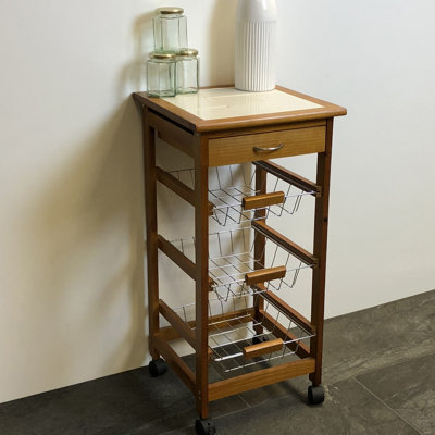 37cm W Solid Wood Kitchen Island