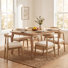 Ensemble de table de salle à manger extensible 6 personnes avec chaises rembourrées et table à rallonge Asheboro