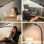 Lampe de bureau à DEL avec pince, lampe architecte soucieuse des yeux, lampe de bureau pour écran d'ordinateur à double tête, lumière de col de cygne flexible et réglable avec 4 modes de couleur et 5 niveaux de luminosité