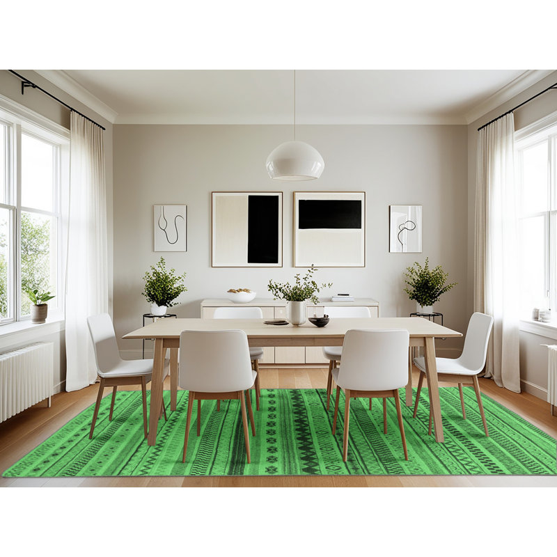 Keiandra Washable Geometric Indoor Rug, Rectangle 7' x 10'