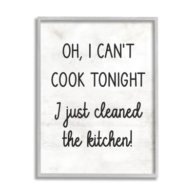 bb-018-Framed Can't Cook Just Cleaned by Lil' Rue Single Picture Frame Print on Canvas