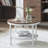 Vintage Brown Round Farmhouse Coffee Table, 2-Tier Storage-603608880-572233947