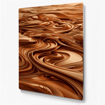 Abstract Landscape 5 Brown Metal Wall Art