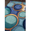 Tapis bleu / bleu sarcelle / orange en laine touffeté à la main Ayano-22289387