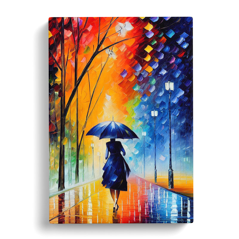 Woman With An Umbrella - Wrapped Canvas Print, 50cm H x 35cm W x 3cm D