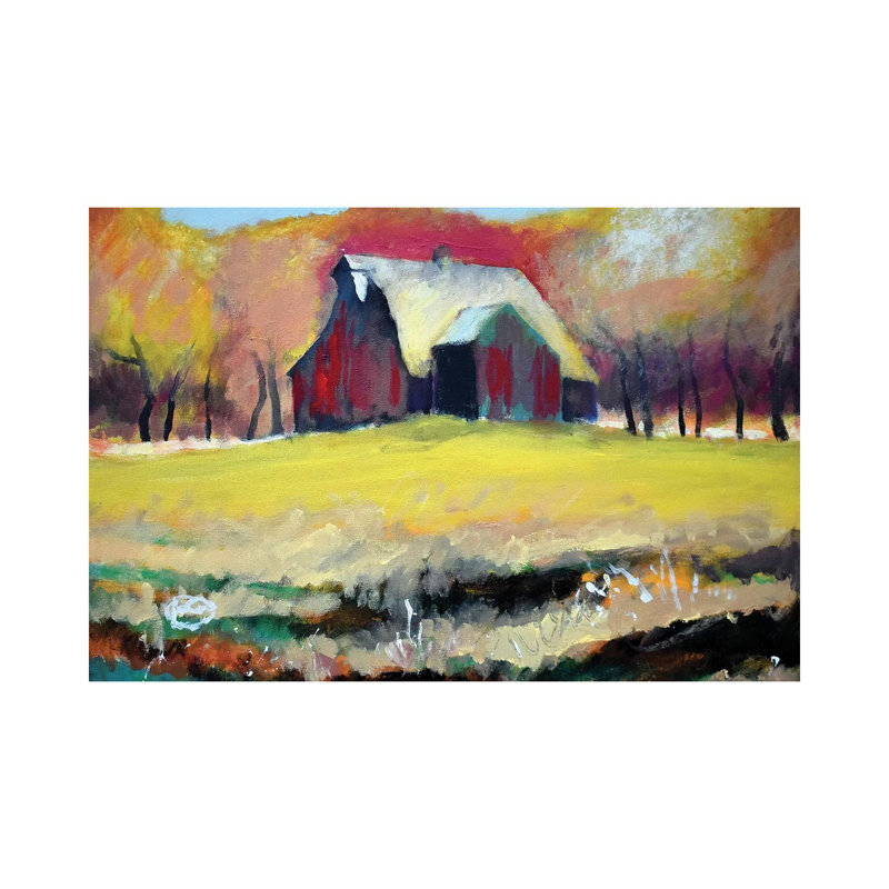 Faded Red Glory 1 Piece Wrapped Canvas Painting, 20.32 cm H x 30.48 cm W