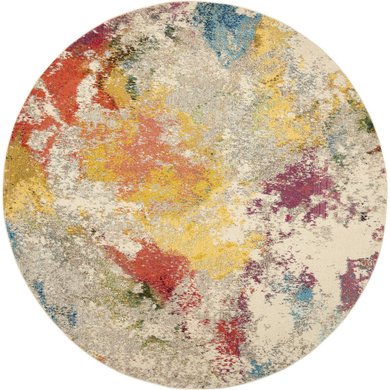 Allegro Abstract Indoor Rug, Round 7'10"