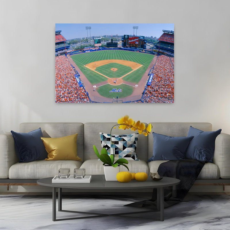 Shea Stadium Ny Mets V. Sf Giants New York Contemporary Architecture Art, 40" H x 60" W