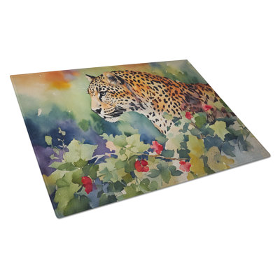 Leopard Glass Cutting Board Large