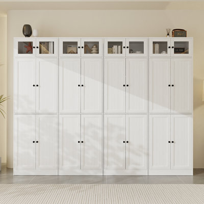86.7'' H X 94.48'' W Book Cabinet Storage Bookcase Set