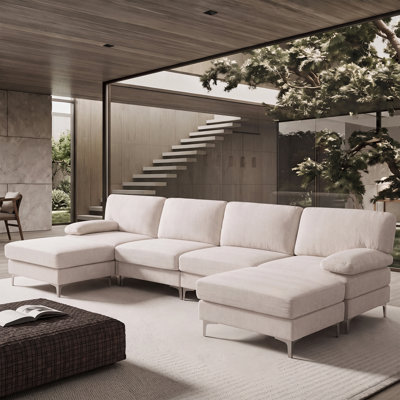 123.62"W 6-Seater U-Shaped Modular Sectional