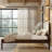 Harbor Full Bed with Upholstered Headboard, Walnut/ Swiss Coffee-2005637366-2005637369