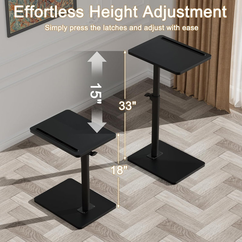 Table de canapé avec accoudoirs et canapé - Extrémité réglable à 360 ° pour les petits espaces, Noir