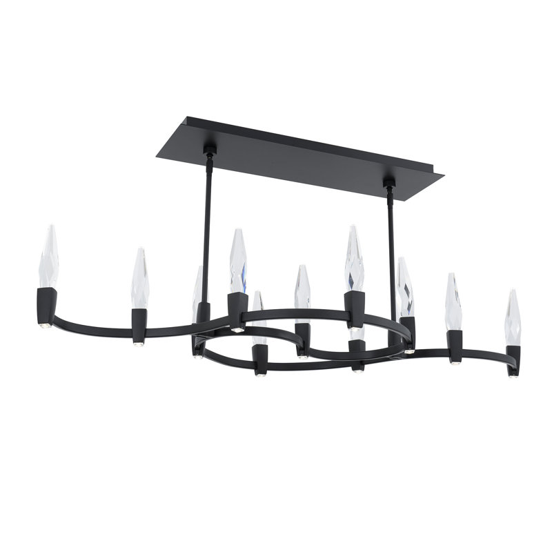 Twirl 13 Light Crystal LED Linear Pendant