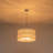20" 3-Light Modern Drum Chandelier with Double-Layer Linen Fabric Shade, Adjustable Height Convertible Semi-Flush Mount Pendant Light for Dining Living Room, Polished Nickel Finish
