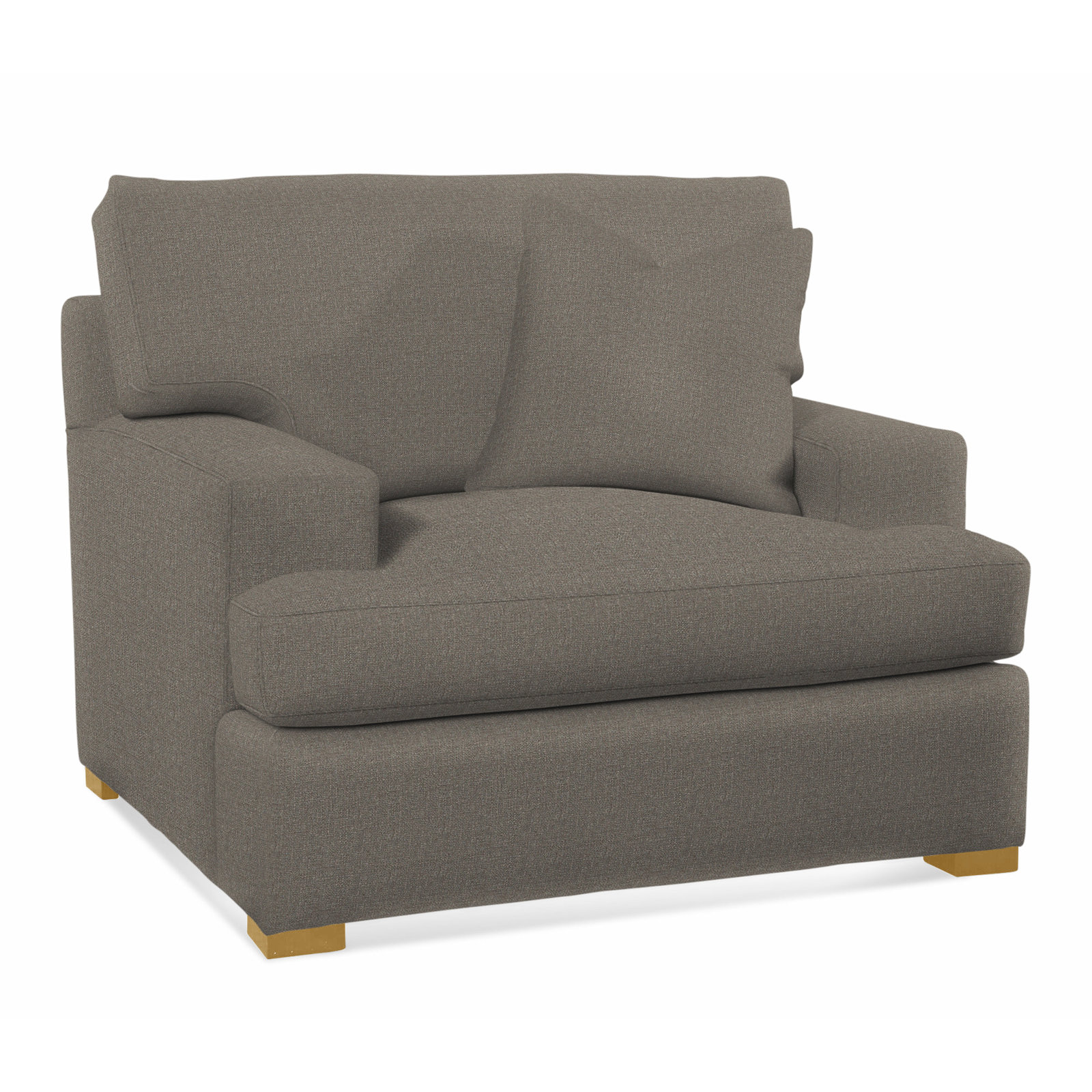 Cambria Upholstered Accent Chair, Gray Sugar Performance; 0863-84, Honey Finish