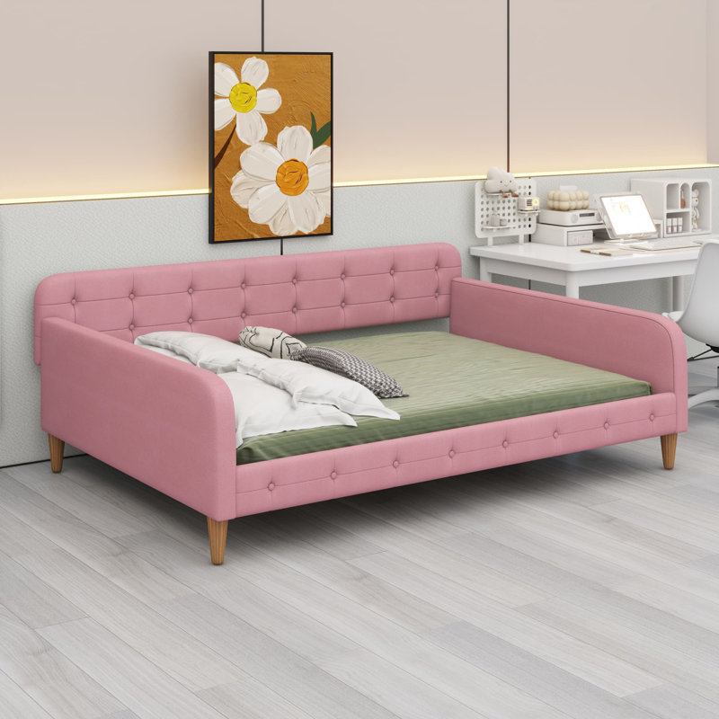 Lattie Upholstered Daybed, Pink, Full / Double