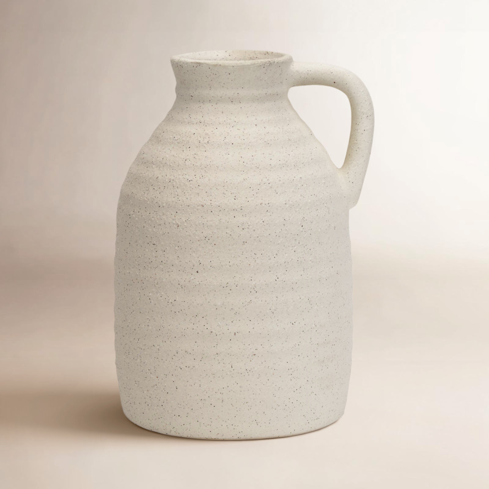 Ceramic Table Vase, Cream, 9.05" H x 6.29" W x 5.9" D