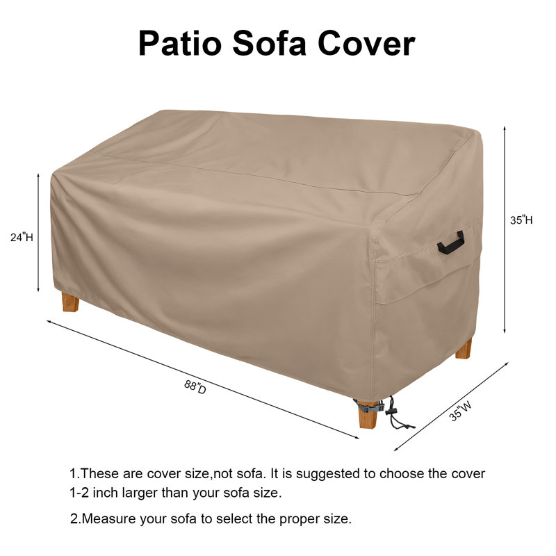 Outdoor Patio Sofa Cover, 35" H x 88" W x 35" D