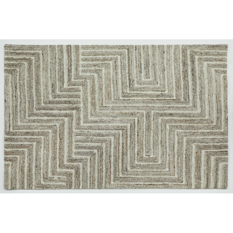 Wrought Studio™ Hand Tufted Wool Tetris Rug, Rectangle 3' x 5'