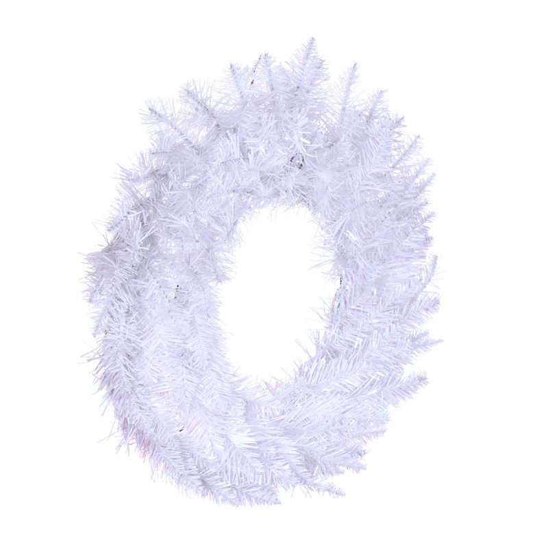 Couronne de Noël artificielle épinette pré-éclairée, H 24 po x l 24 po x P 3 po, Pas de lumières