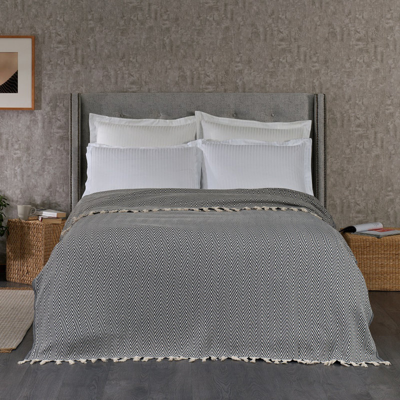 Merich Soft Cotton Blanket, Anthracite