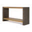 Console vintage rétro avec menuiserie à queue d'aronde et placage de bois vieilli