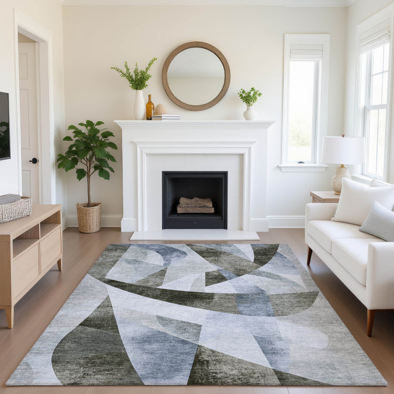 Tapis tourbillon AMF1836 lavable à la machine de qualité supérieure, Rectangle 5 pi x 7 pi 6 po