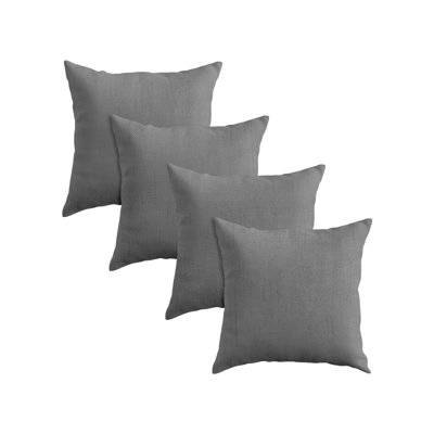 Ensemble de coussins décoratifs carrés et extérieurs de 4 x 16 po x 16 po avec insert, tissu résistant à l'eau et aux rayons UV