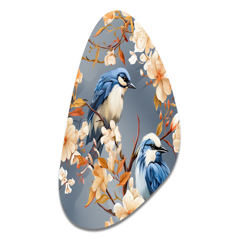 Leane - Décoration murale irrégulière en métal à motif floral d'automne, H 39 po x l 21 po