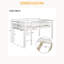 Lit simple mezzanine en bois Lit mezzanine bas avec échelle-857575451