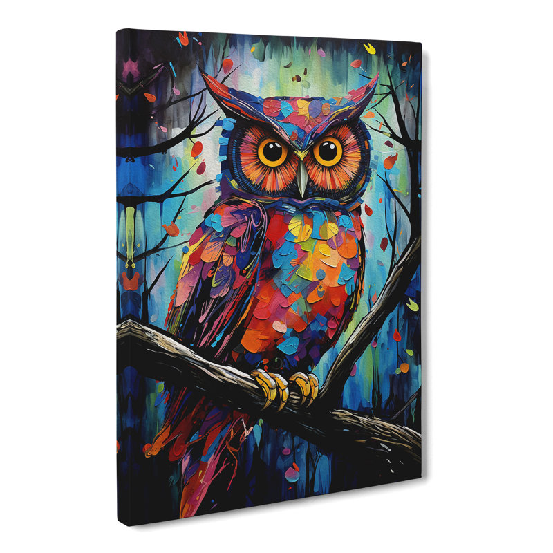Owl Expressionism - Wrapped Canvas, 76cm H x 50cm W x 3cm D