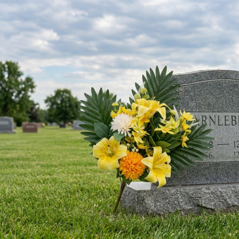 Fleurs de cimetière artificielles pour la tombe