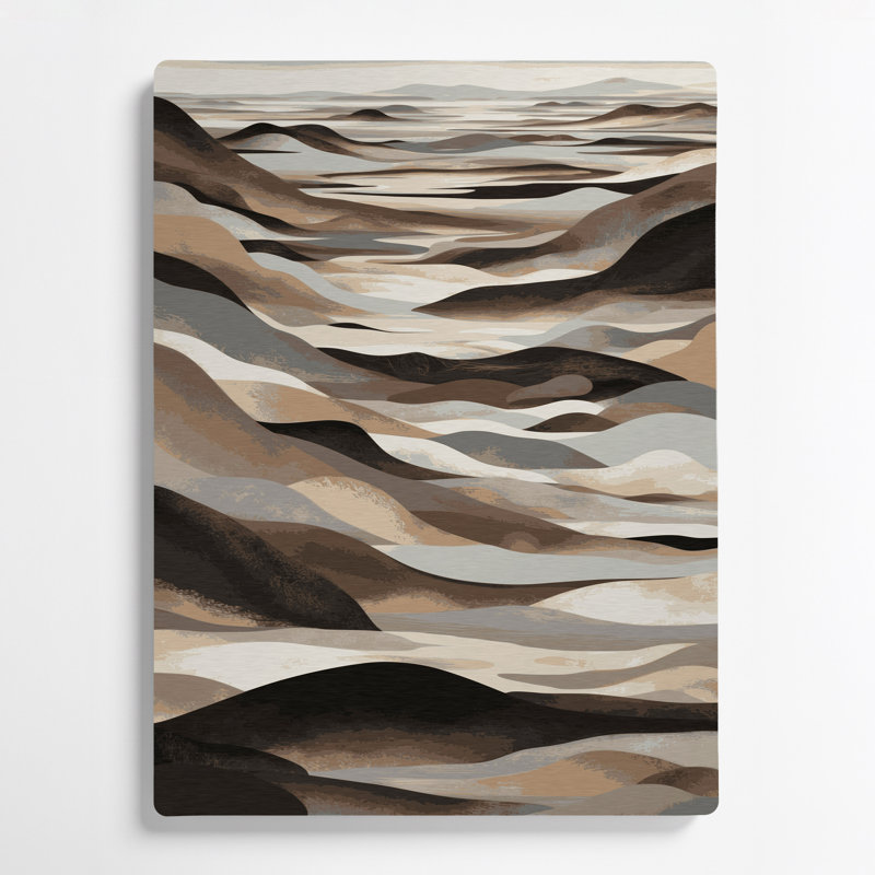 Abstract Landscape 81 Grey Metal Wall Art, 11" H x 14" W