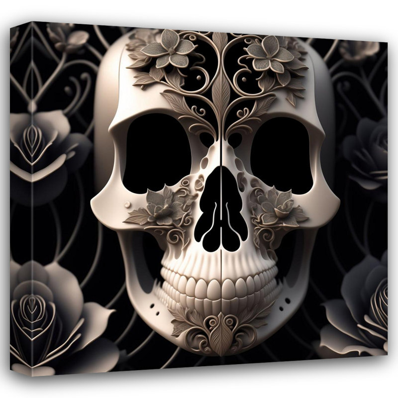 «Skull 14» par Stephen Chambers - Photographie sur toile tendue, H 18 po x l 18 po x P 1,5 po