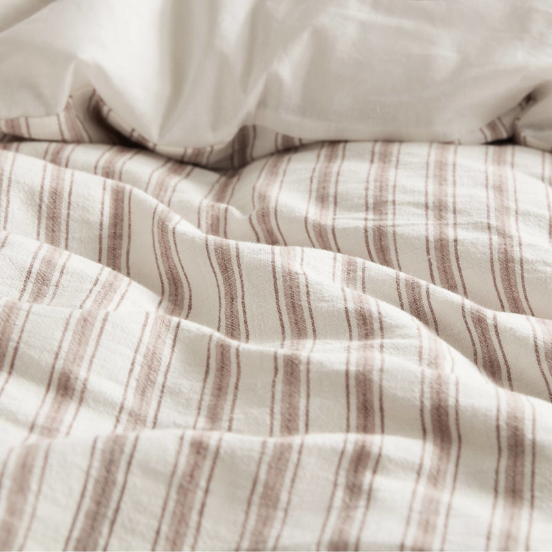 3 Pcs King Duvet - Natural Linen And Rayon Cotton Fabric, Soft Handfeel, Classic Stripe, Standard 100 Product, Comfortable Sleep, Sophisticated Appeal, Machine Washable
