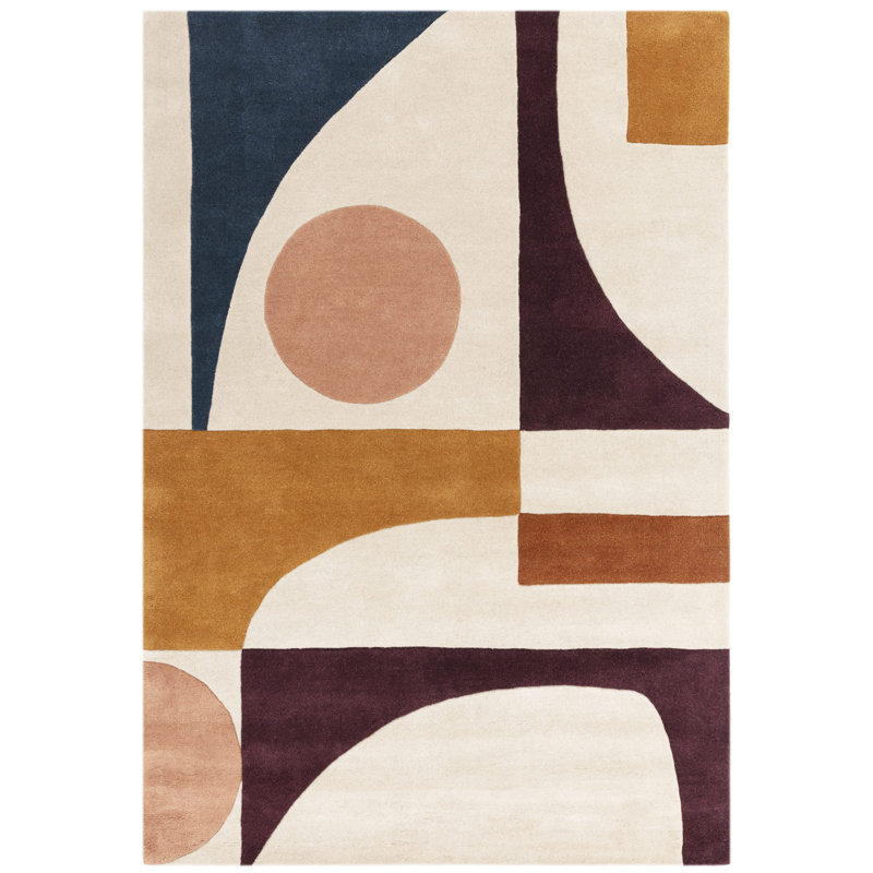 Gina Geometric Wool Hand Tufted Area Rug, Rectangle  160 x 230 cm