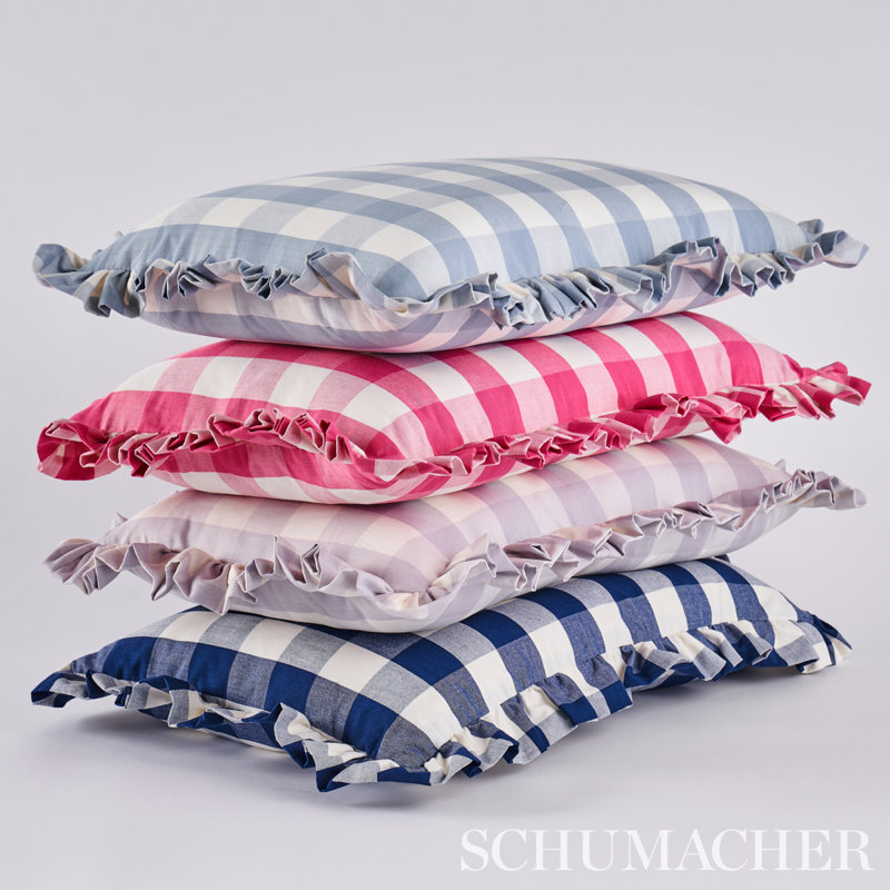 Coussin en coton Camden, 14 po x 22 po, Lilas/blanc