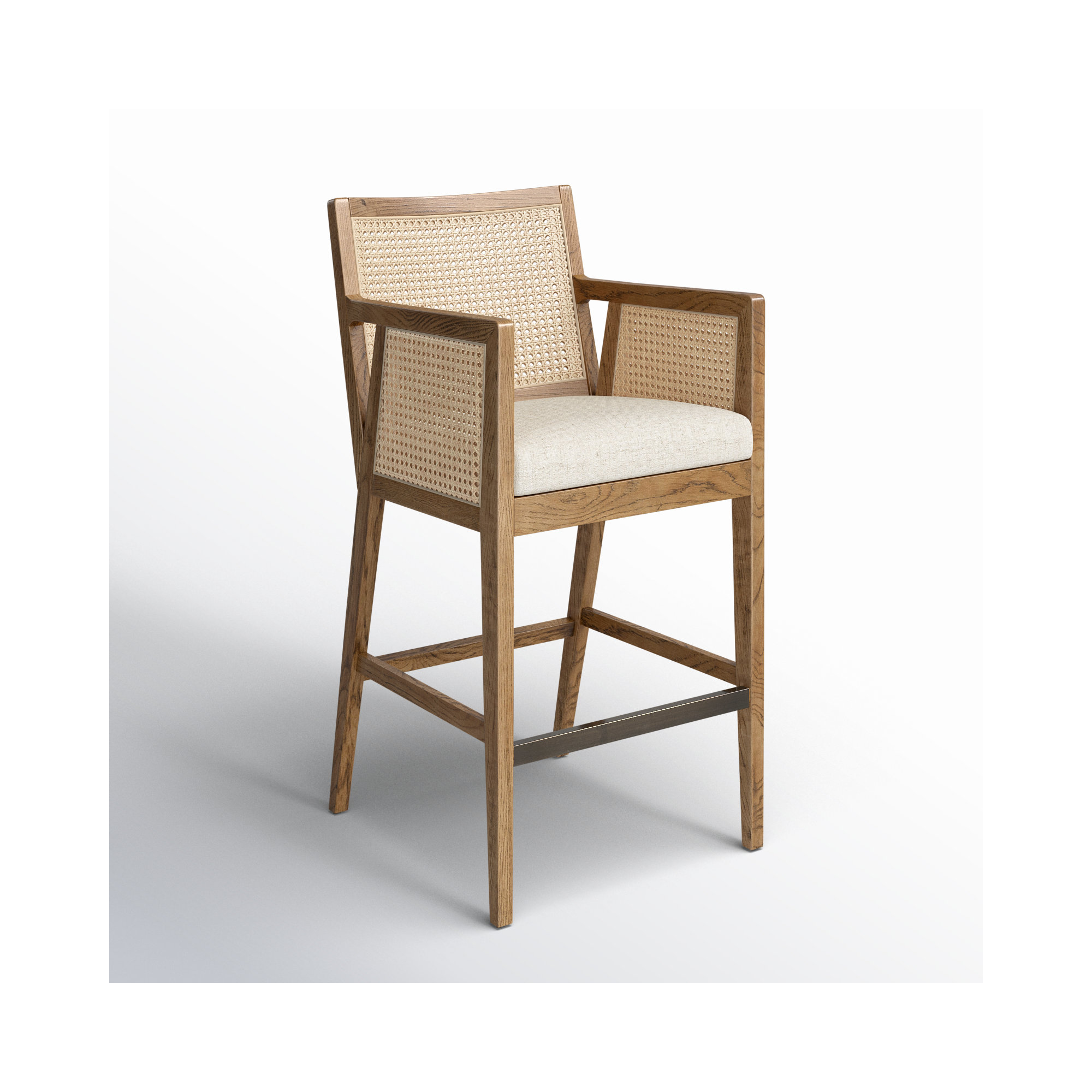 Octavia Counter & Bar Stool, Natural, Bar Stool (31.25" Seat Height), Beige