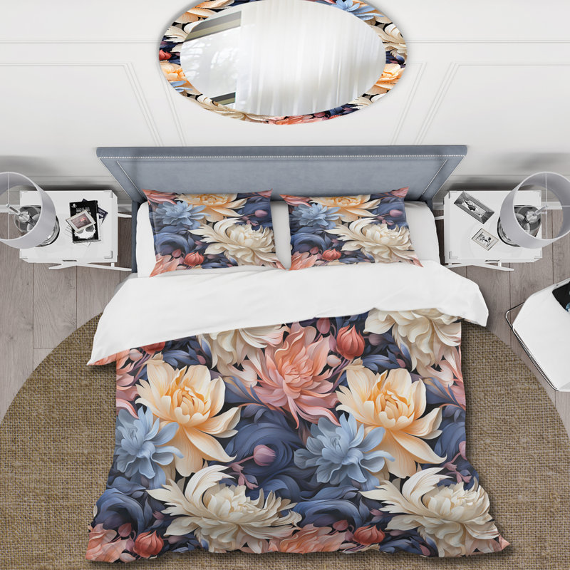 Ensemble de housse de couette Peony, Housse de couette pour très grand lit et 2 très