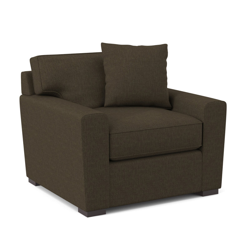 Fauteuil en polyester l 42 po Zinah, Chenille olive céleste