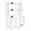 Enceinte de litière pour chat gris avec portes doubles, étagère de rangement et patin à griffes, armoire de rangement intérieure solide - conception de porte, salle de bain cachée avec coussin
