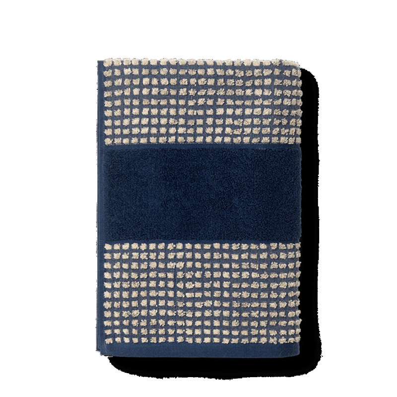 Check Bath Sheet 39.4" X 70.9", Blue/Sand