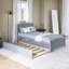 Lit plateforme simple en bois avec lit gigogne-262483977