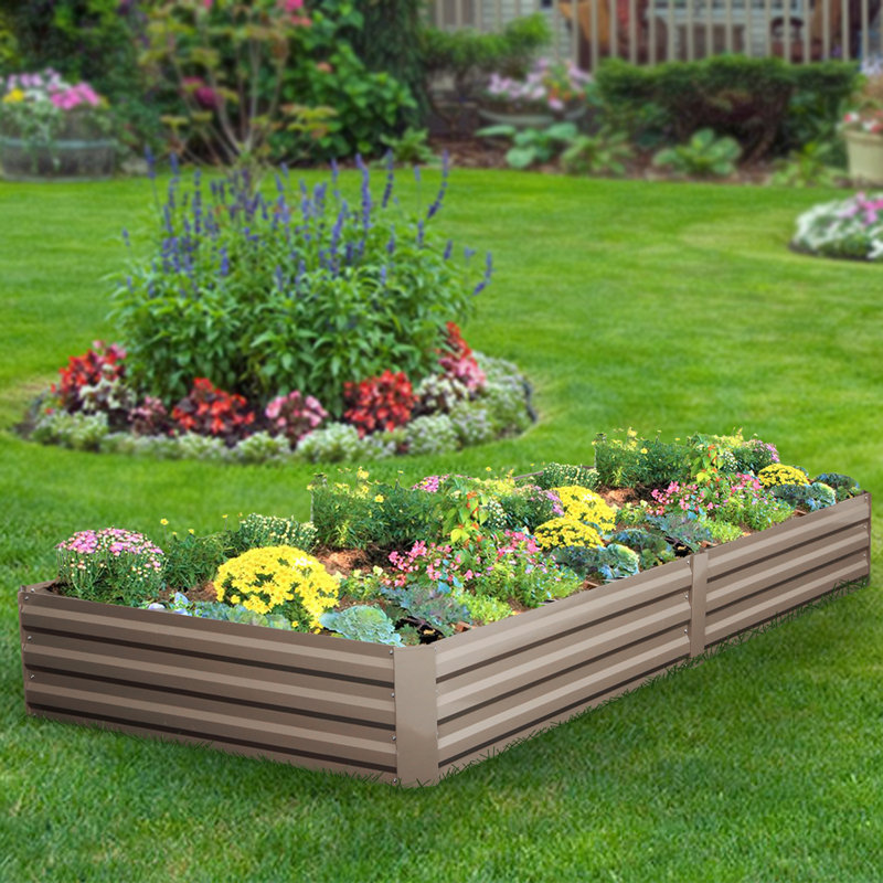 Lit de jardin surélevé Madelyn, H 12 po x l 93 po x P 48 po, gris