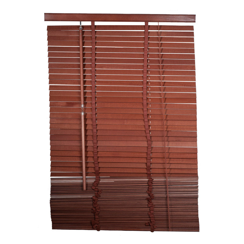 Lodge Sheer Wood Horizontal/Venetian Blind, 220cm x 100cm, Light Brown