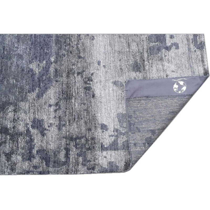 Tapis gris anthracite / gris tissé à la main de haute qualité