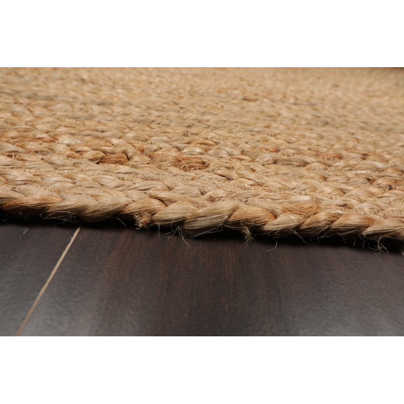 Tapis en jute tissé à la main de couleur unie 2 pi x 3 pi Roselare