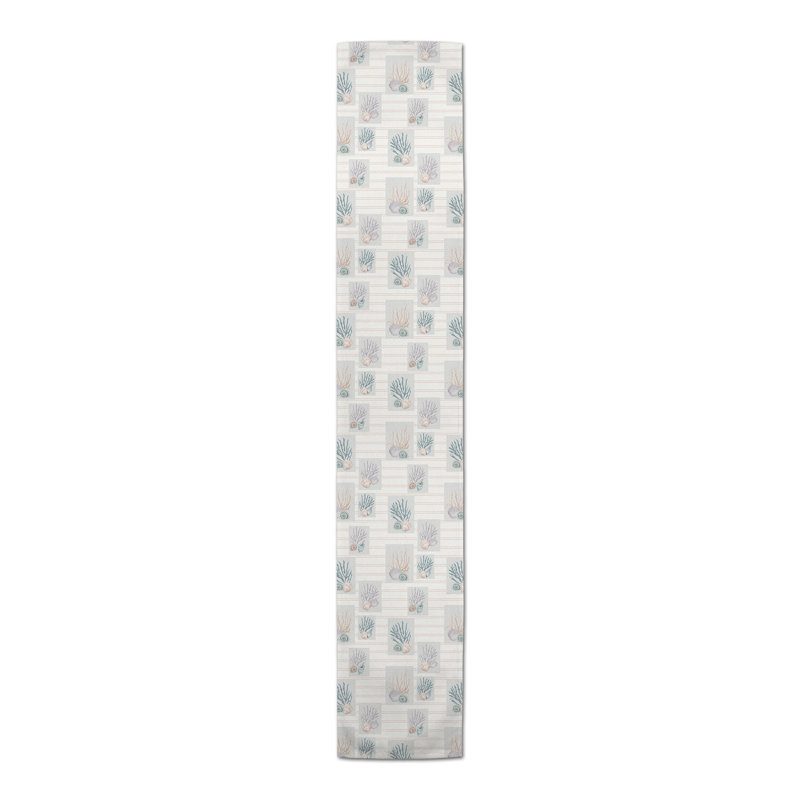 Arrain Rectangular Striped Table Runner, 90" x 16", Blush