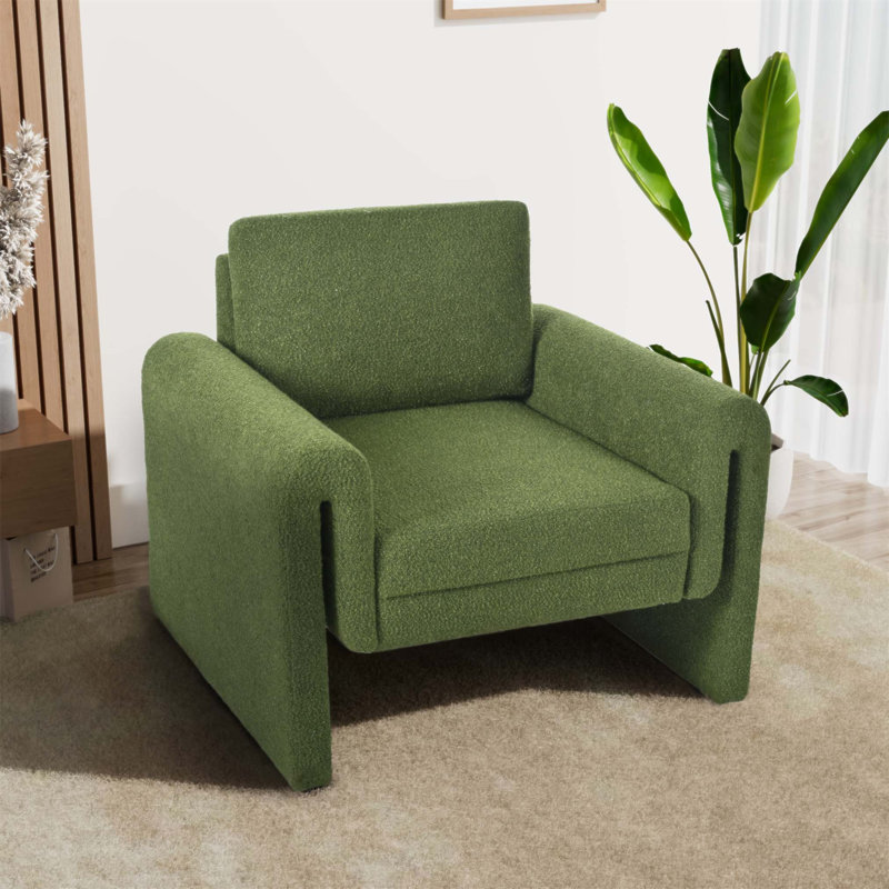 Chaise d'appoint rembourrée Modern, Vert